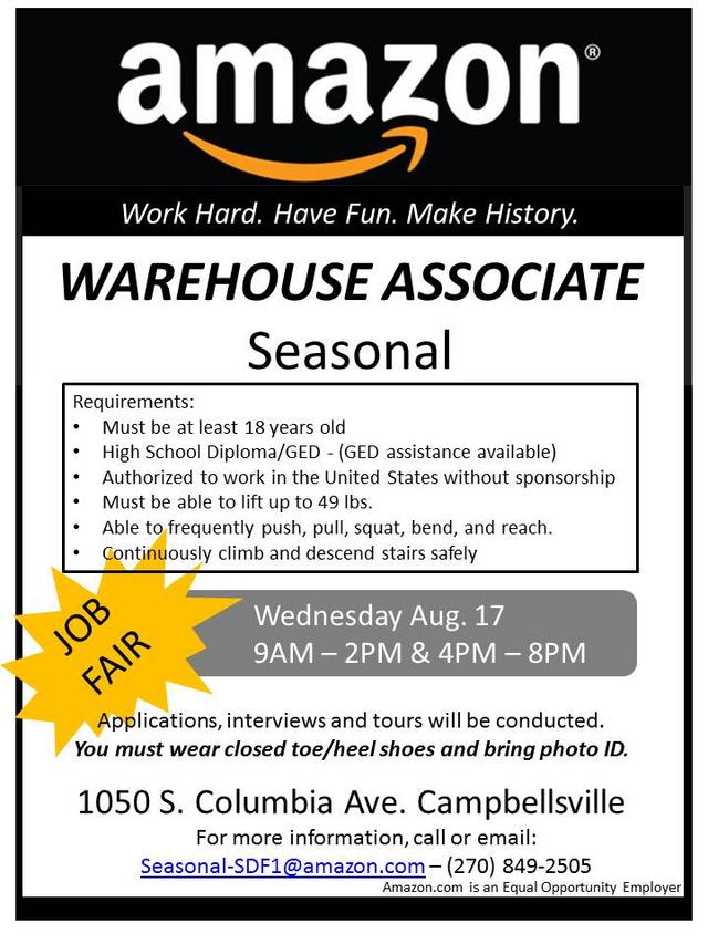 Ad) Amazon Job Fair, Wednesday, August 17, 2011 on 