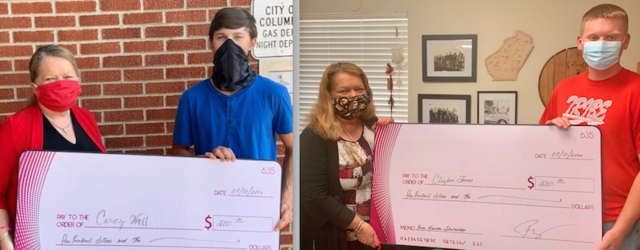 Casey Wall and Clayton Janes receive scholarships